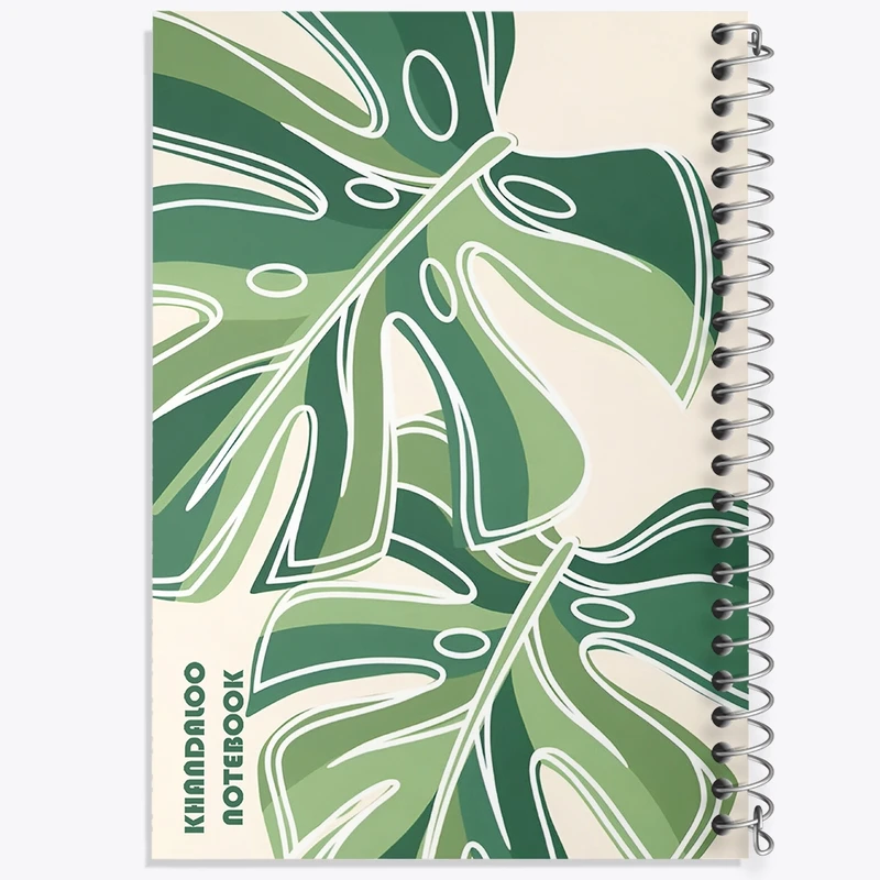 دفتر ژورنال نویسی 50 برگ خندالو مدل نقطه ای طرح برگ انجیری کد N8639