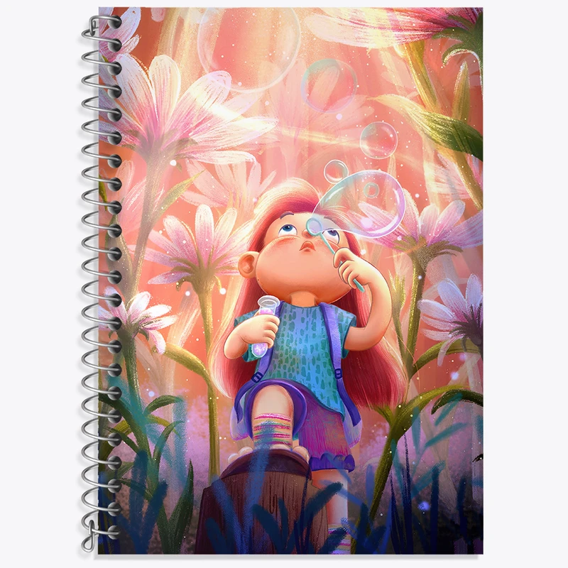 دفتر زبان دوخط 50 برگ خندالو طرح دخترانه کد N6990