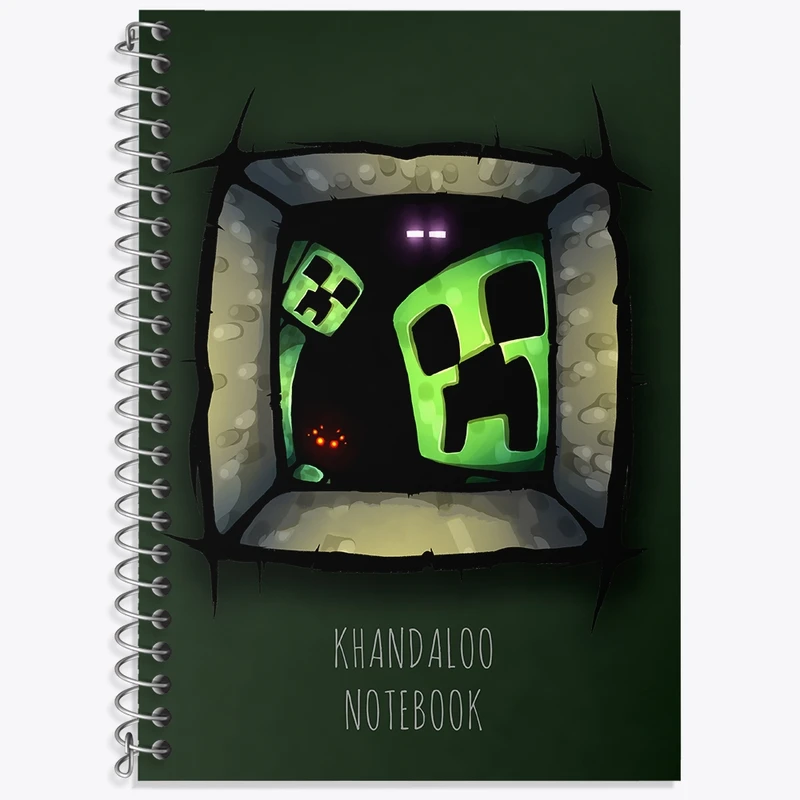 دفتر زبان 50 برگ خندالو مدل سه خط طرح بازی ماینکرافت (Minecraft) کد N8733