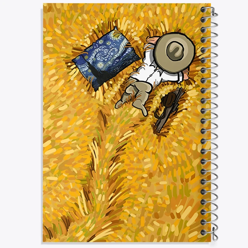 دفتر مشق 50 برگ خندالو طرح ونسان ونگوگ کد F3926