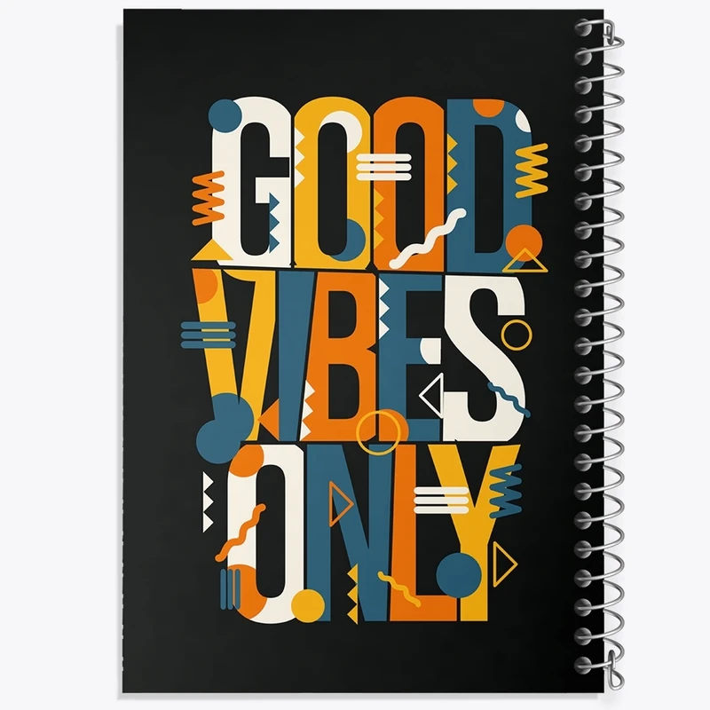 دفتر طراحی 50 برگ خندالو طرح Good Vibes Only کد F1051