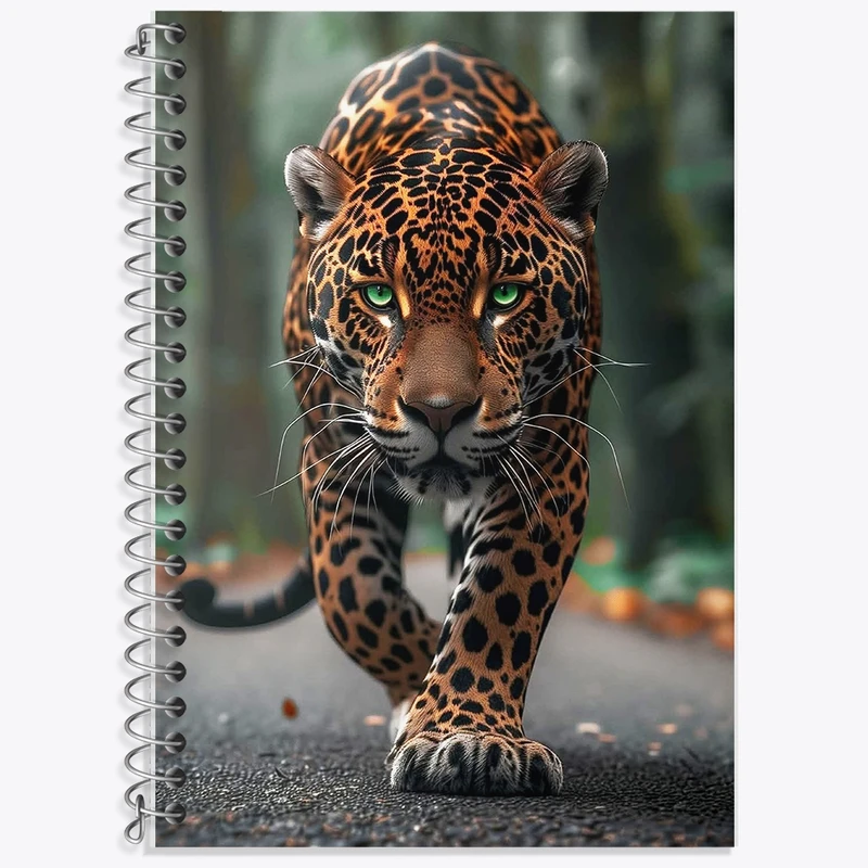 دفتر زبان 50 برگ خندالو مدل سه خط طرح پلنگ کد F10738