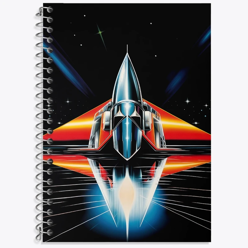 دفتر زبان 50 برگ خندالو مدل سه خط طرح موشک فضایی کد F3034