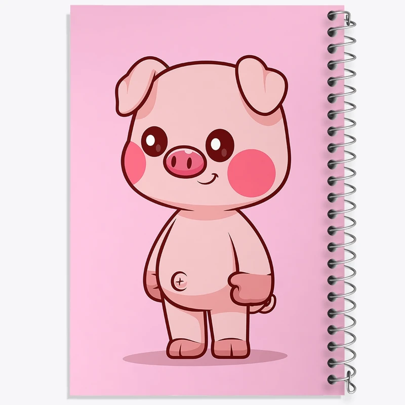 دفتر طراحی 50 برگ خندالو طرح حیوانات بامزه خوک کد 29703