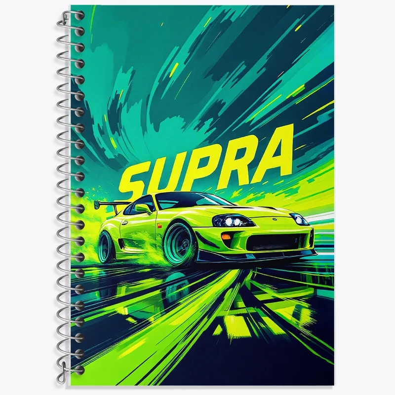 دفتر زبان 50 برگ خندالو مدل سه خط طرح تویوتا (Toyota Supra) کد F13731