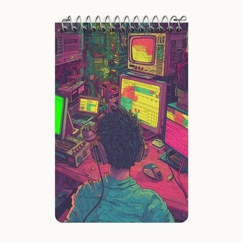 دفتر یادداشت 50 برگ خندالو طرح هکر کد F4543