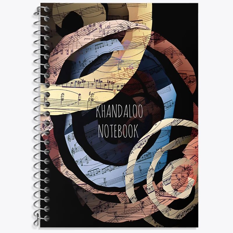 دفتر زبان 50 برگ خندالو مدل سه خط طرح نت موسیقی کد N8088