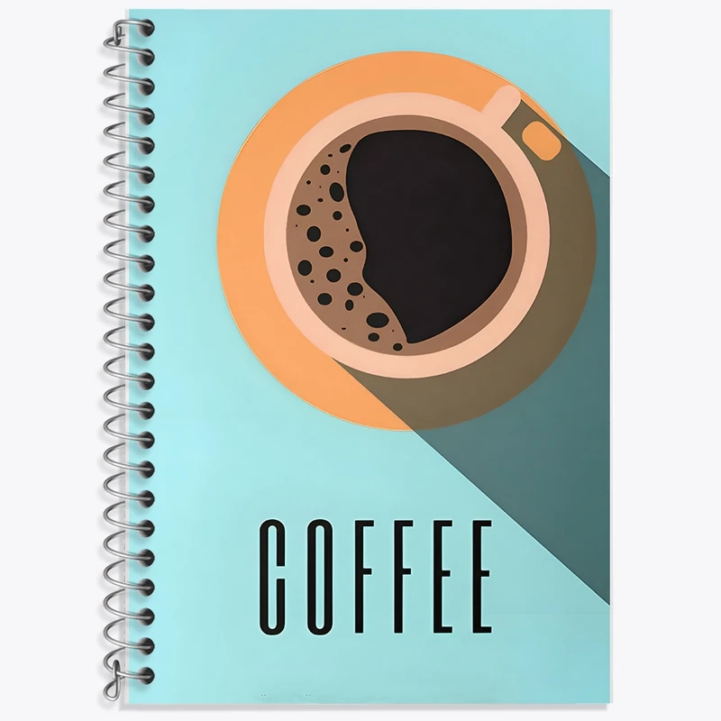 دفتر زبان 50 برگ خندالو مدل سه خط طرح قهوه (COFFEE) کد F10407