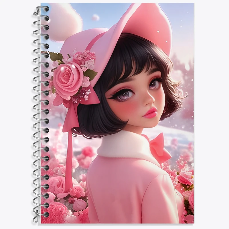 دفتر زبان 50 برگ خندالو مدل سه خط طرح دخترانه کد F11515