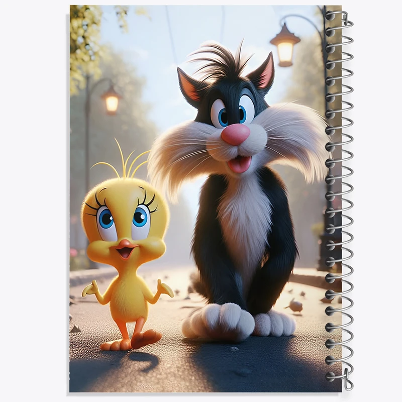 دفتر مشق 100 برگ خندالو طرح سیلوستر و توئیتی کد F10674