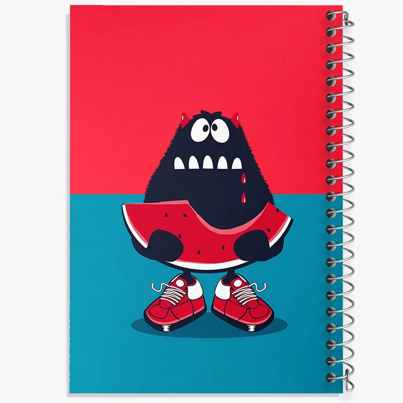 دفتر مشق 100 برگ خندالو طرح هیولا و هندوانه کد F8614