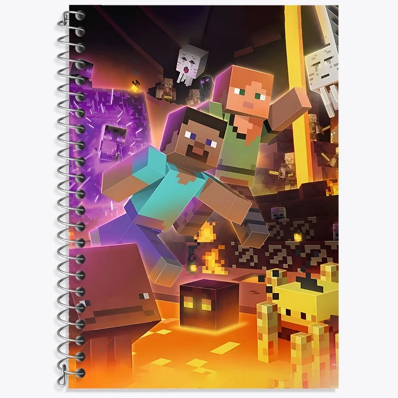 دفتر زبان 50 برگ خندالو مدل سه خط طرح ماینکرافت (Minecraft) کد F3508