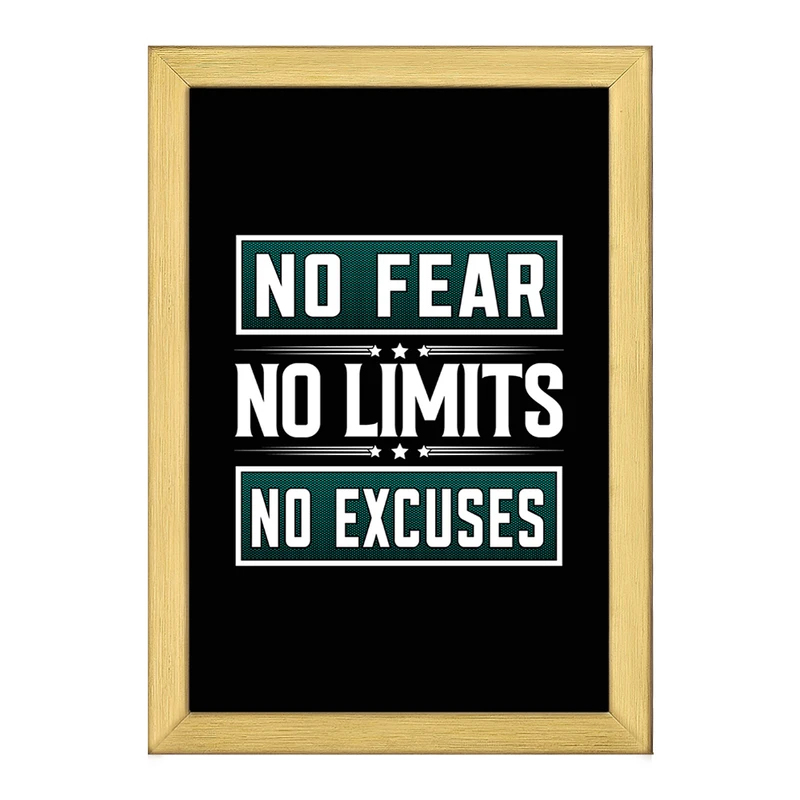 تابلو خندالو طرح No Fear No Limits No Excuses کد F1053