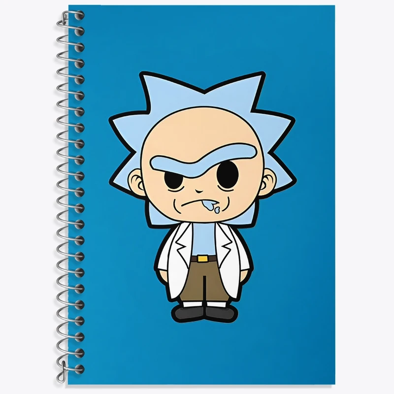 دفتر زبان 50 برگ خندالو مدل سه خط طرح ریک و مورتی (Rick and Morty) کد F4013