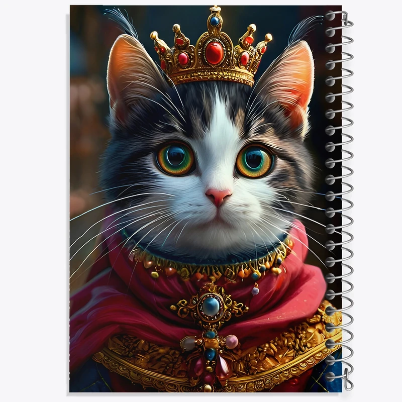 دفتر ژورنال نویسی 50 برگ خندالو مدل نقطه ای طرح گربه بامزه کد F9003