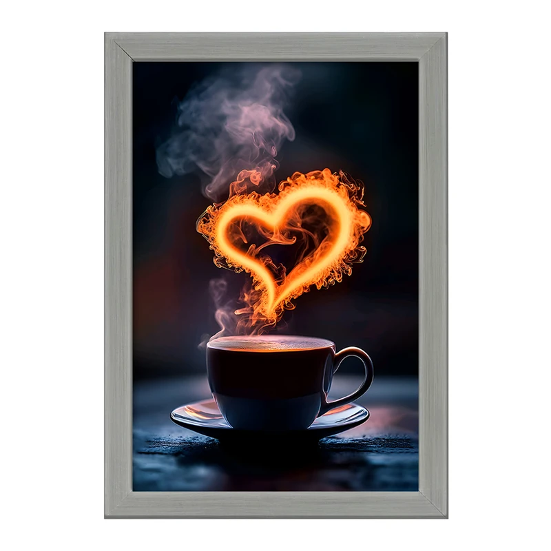 تابلو خندالو طرح فنجان و بخار قلبی کد F12879