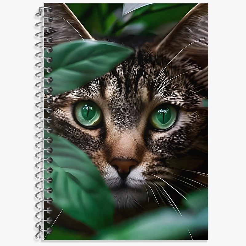 دفتر زبان 50 برگ خندالو مدل سه خط طرح گربه وحشی کد F8506