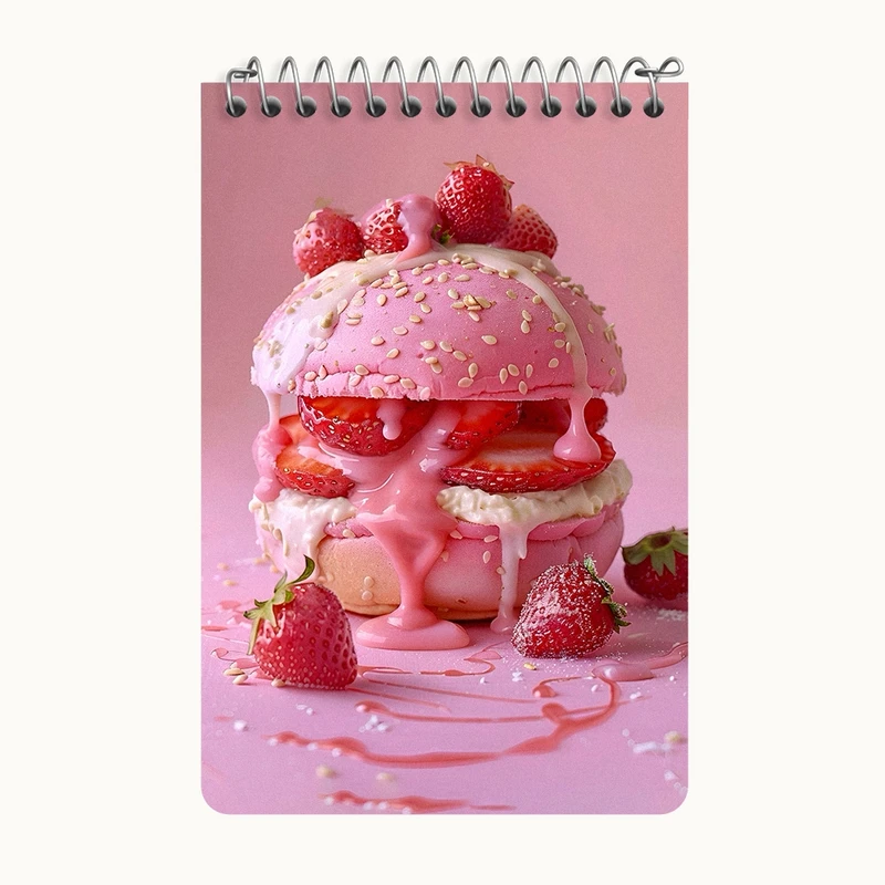 دفتر یادداشت 50 برگ خندالو طرح همبرگر توت فرنگی کد F5935