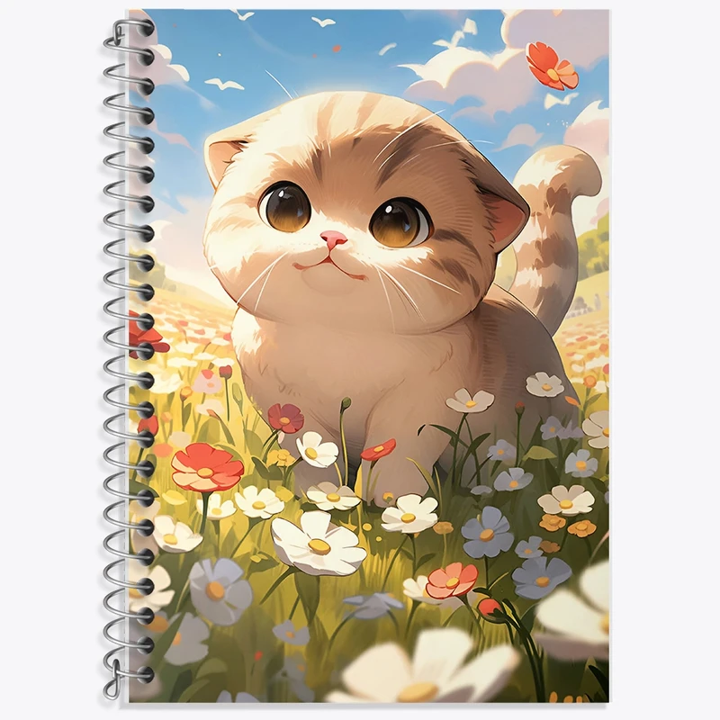 دفتر زبان 50 برگ خندالو مدل سه خط طرح گربه ی کیوت کد F9230