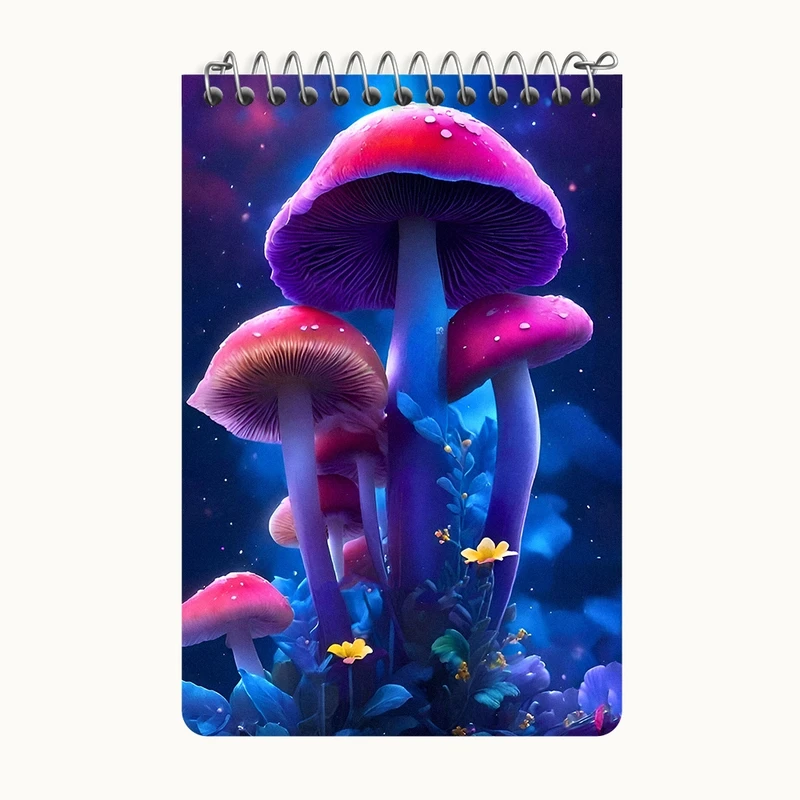 دفتر یادداشت 50 برگ خندالو طرح قارچ رنگی کد F7272