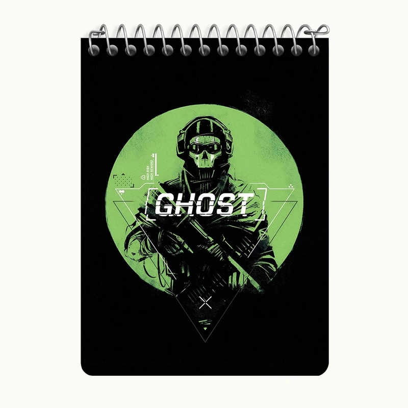 دفتر یادداشت 50 برگ خندالو طرح گوست کال آف دیوتی (Call Of Duty) کد N3601