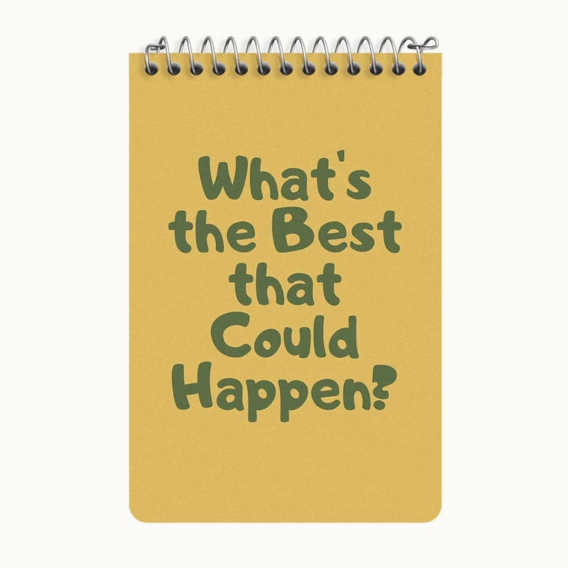 دفتر یادداشت 50 برگ خندالو طرح What's The Best That Could Happen? کد F11891