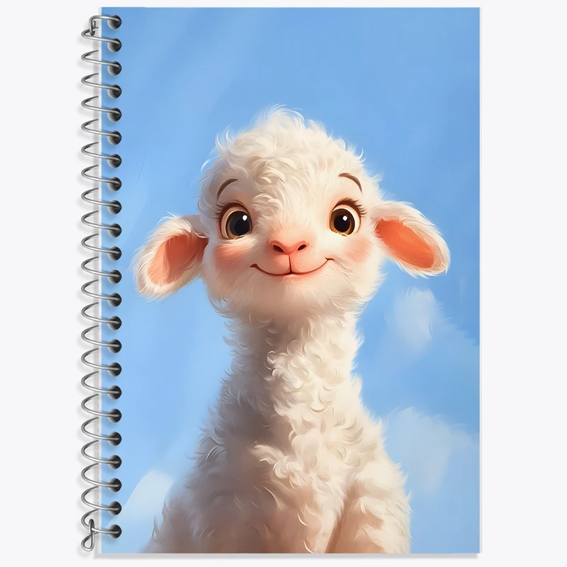 دفتر زبان 50 برگ خندالو مدل سه خط طرح گوسفند کیوت کد F11994