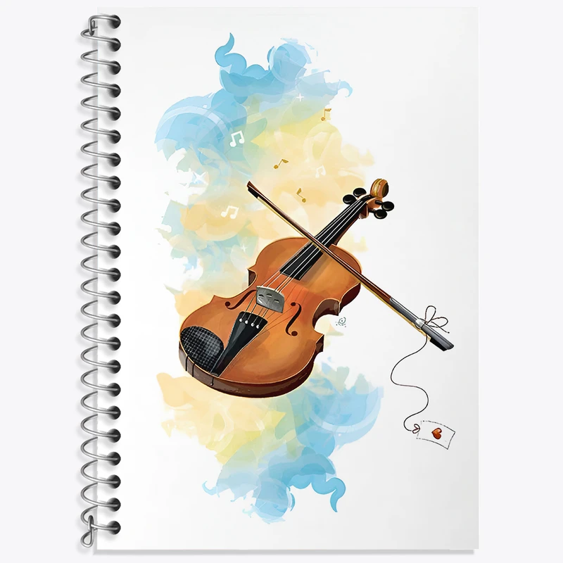 دفتر زبان دوخط 50 برگ خندالو طرح ویولن کد F4530