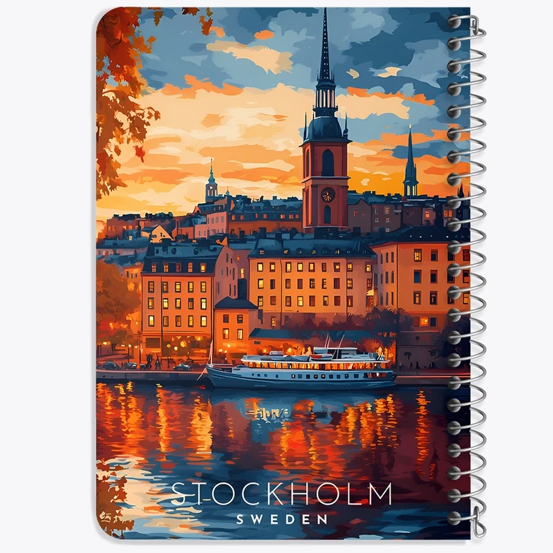 دفتر یادداشت 50 برگ خندالو طرح استکهلم (Stockholm) کد F12894