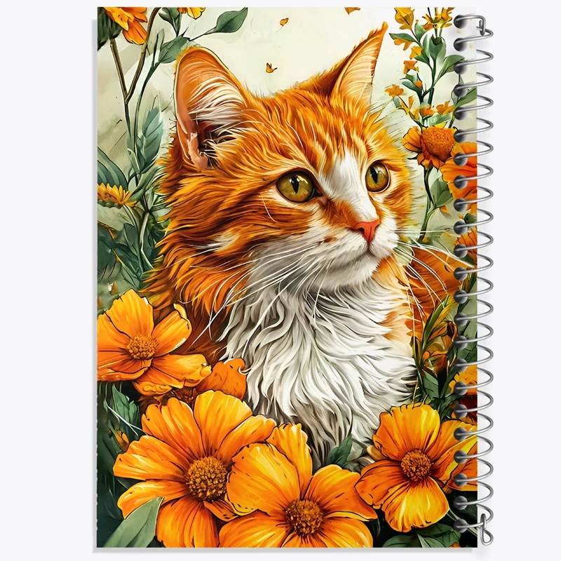 دفتر طراحی 50 برگ خندالو طرح گربه حنایی کد F12035