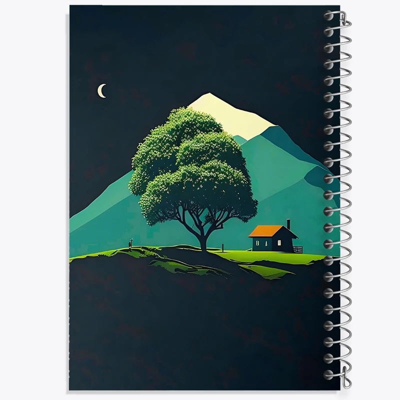 دفتر شطرنجی 50 برگ خندالو طرح منظره شب کد F8827