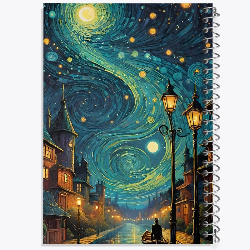 دفتر طراحی 50 برگ خندالو طرح شب پر ستاره کد F10720