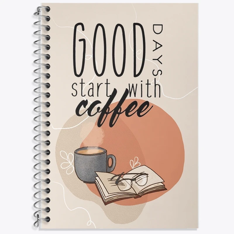 دفتر لغت 50 برگ خندالو طرح Good Days Start With Coffee کد F11042