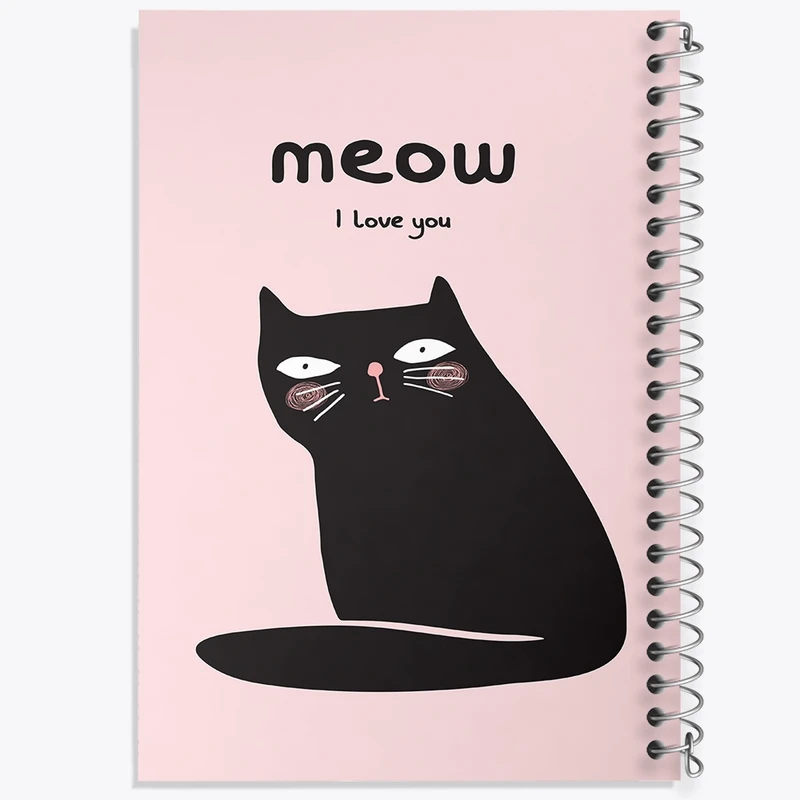 دفتر طراحی 50 برگ خندالو طرح گربه (Cat) کد N840