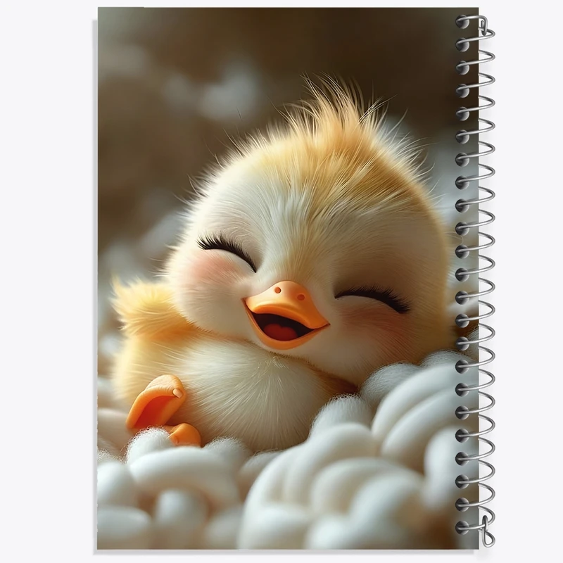 دفتر طراحی 50 برگ خندالو طرح جوجه اردک کیوت کد N4358