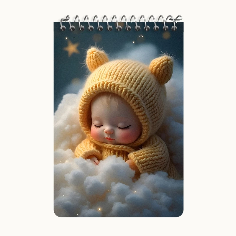 دفتر یادداشت 50 برگ خندالو طرح دخترانه کیوت کد F9486