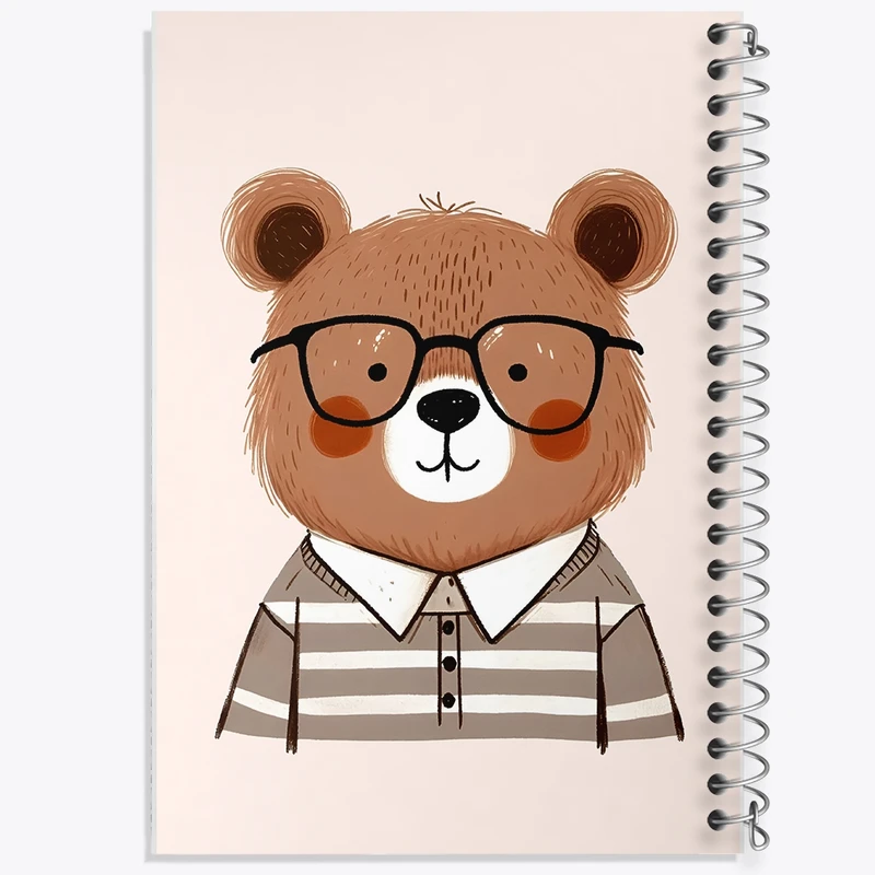 دفتر طراحی 50 برگ خندالو طرح خرس بامزه کد N3868