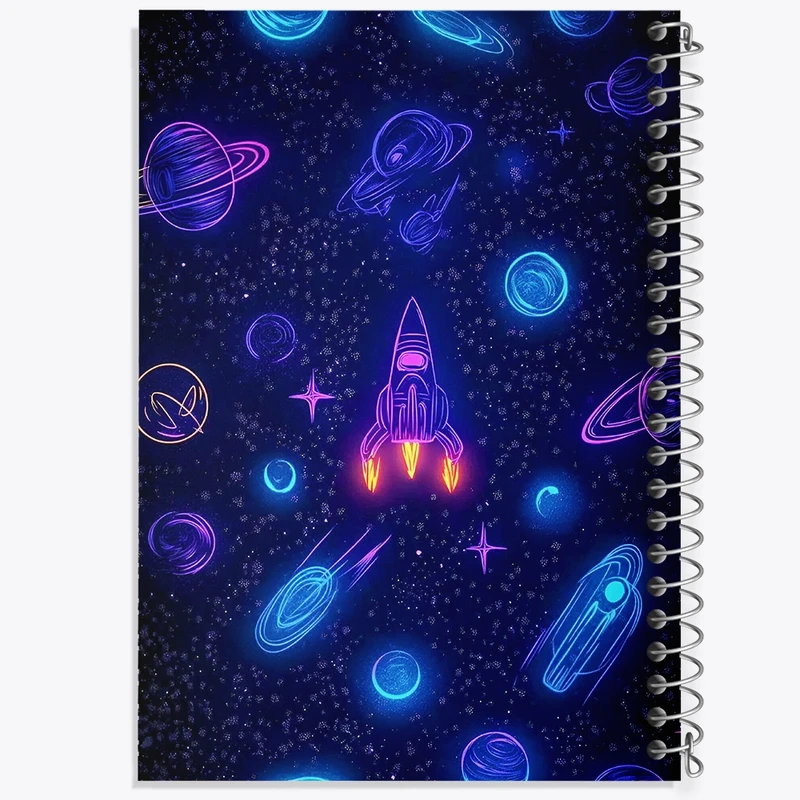 دفتر شطرنجی 50 برگ خندالو طرح فضایی کد F10109