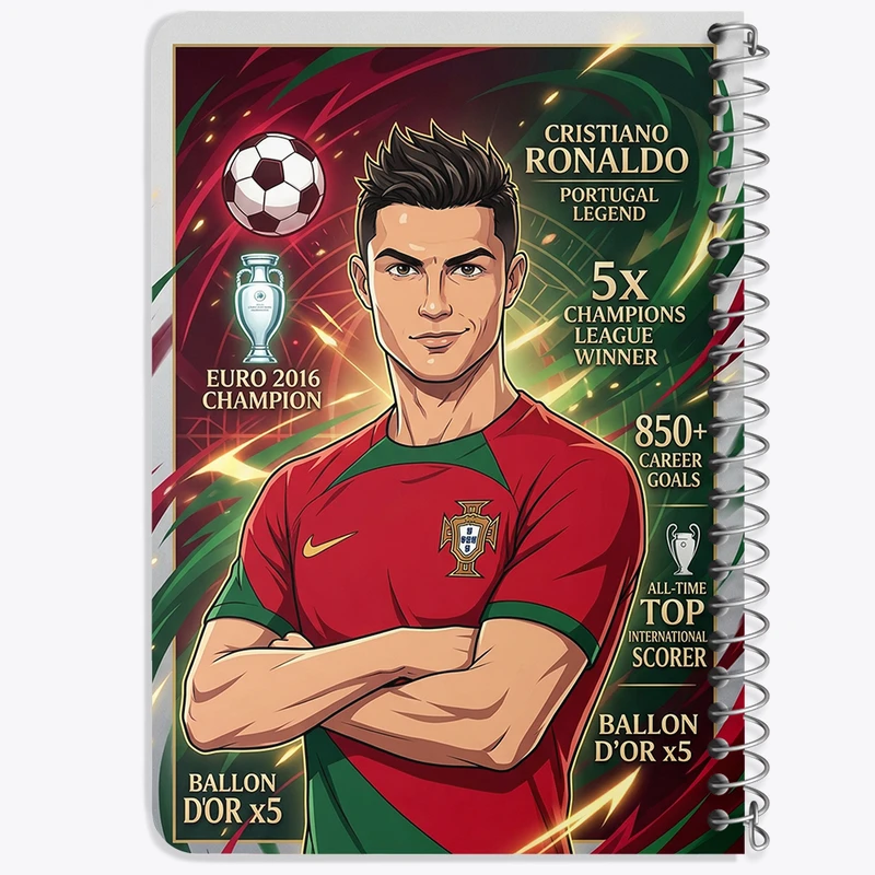 دفتر یادداشت 50 برگ خندالو طرح کریستیانو رونالدو (Cristiano Ronaldo) کد F14688