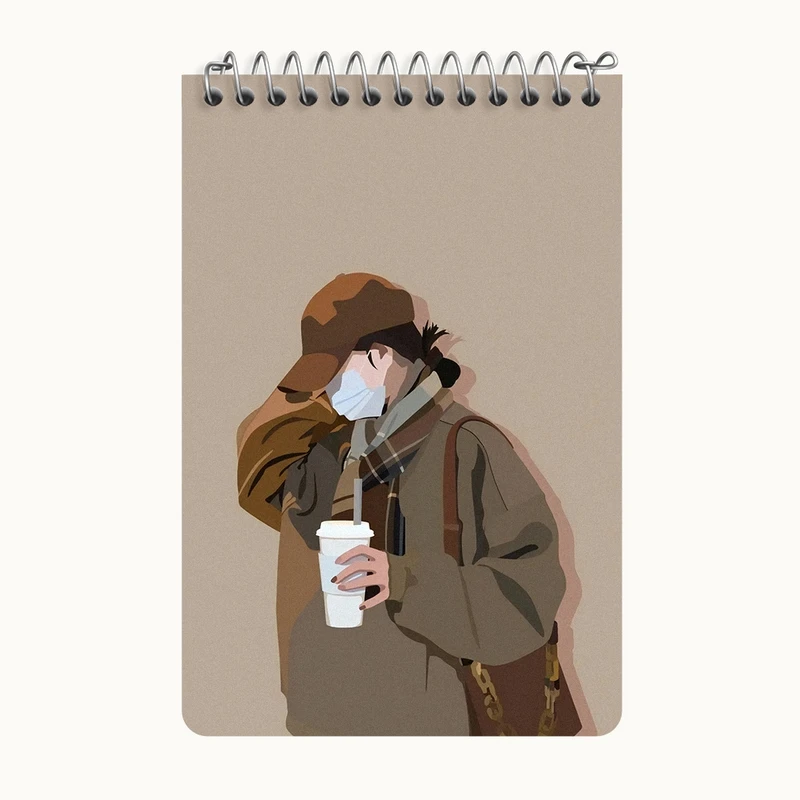 دفتر یادداشت 50 برگ خندالو طرح دخترانه مینیمال کد F3242