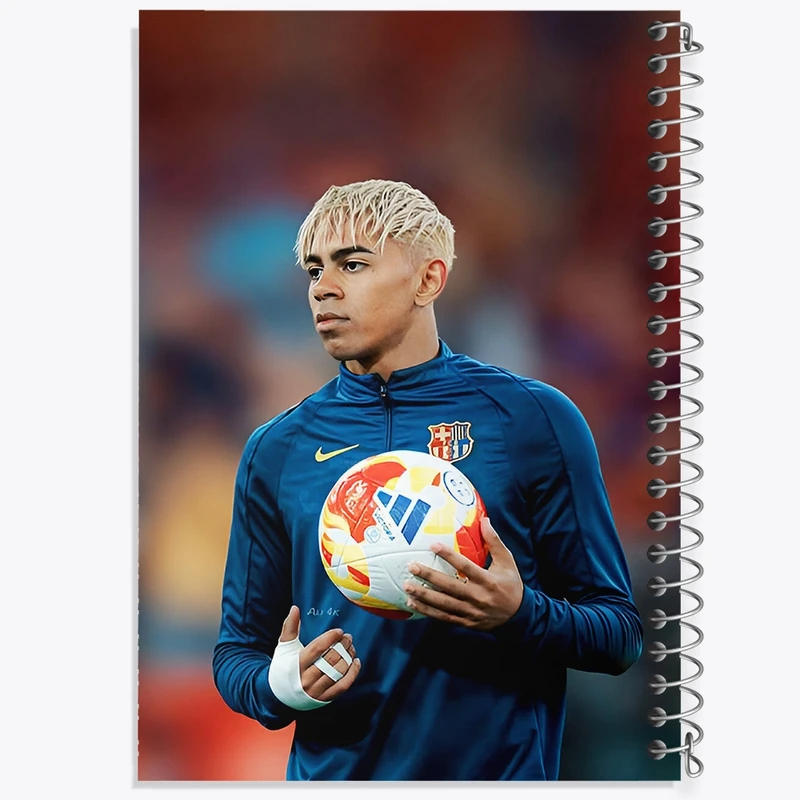 دفتر ژورنال نویسی 50 برگ خندالو مدل نقطه ای طرح لامین یامال (Lamine Yamal) کد F14301