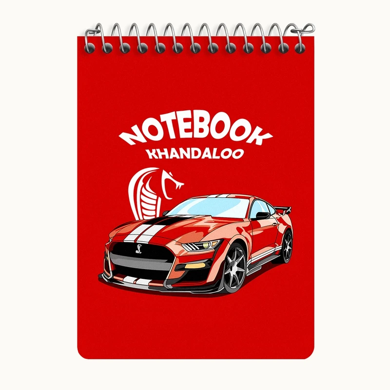 دفتر یادداشت 50 برگ خندالو طرح ماشین اسپرت (Ford Mustang Shelby GT500) کد N7532