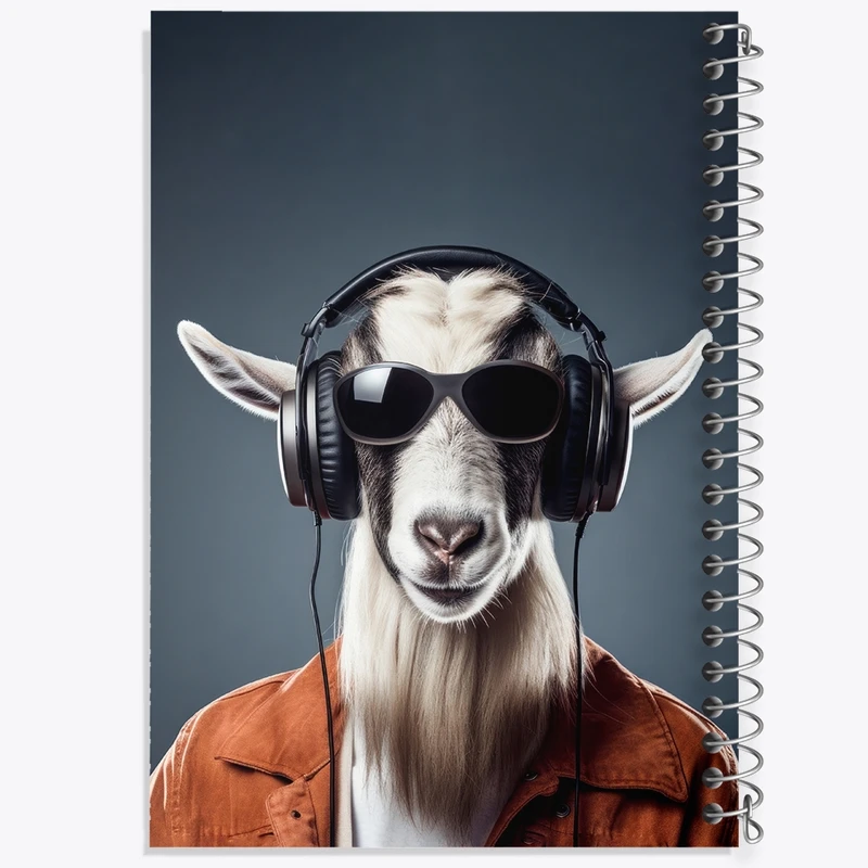 دفتر ژورنال نویسی 50 برگ خندالو مدل نقطه ای طرح بز بامزه کد F3223