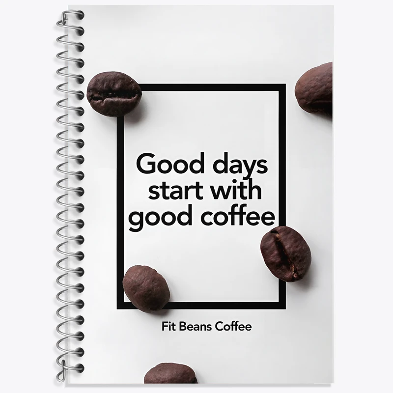 دفتر زبان 50 برگ خندالو مدل دو خط طرح Good Days Start With Good Coffee کد F11040
