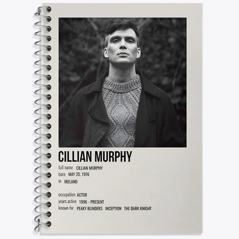 دفتر زبان دوخط 50 برگ خندالو طرح کیلین مورفی (Cillian Murphy) کد F13377