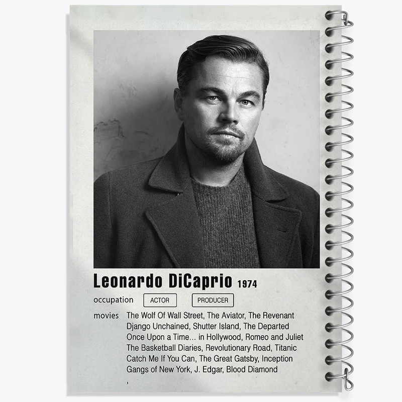دفتر شطرنجی 50 برگ خندالو طرح لئوناردو دی‌کاپریو (Leonardo DiCaprio) کد F11201