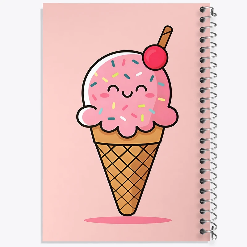 دفتر شطرنجی 50 برگ خندالو طرح بستنی کیوت کد N6733