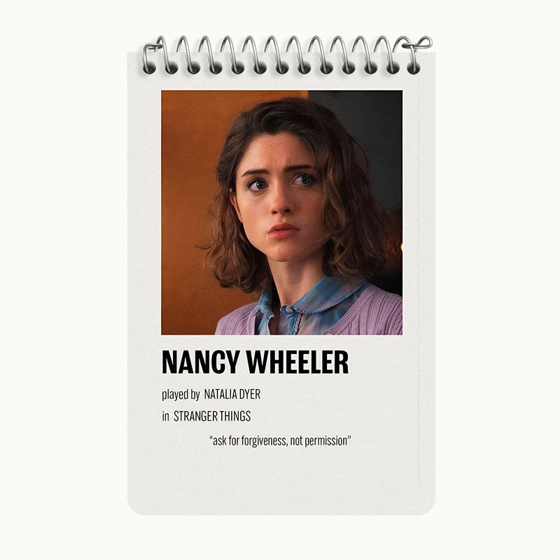 دفتر یادداشت 50 برگ خندالو طرح نانسی ویلر (Nancy Wheeler) کد F13047