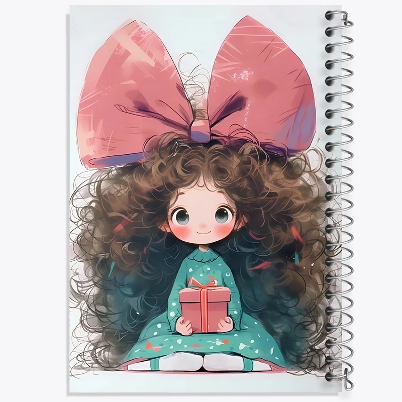 دفتر طراحی 50 برگ خندالو طرح دختر مو فرفری کد N5796