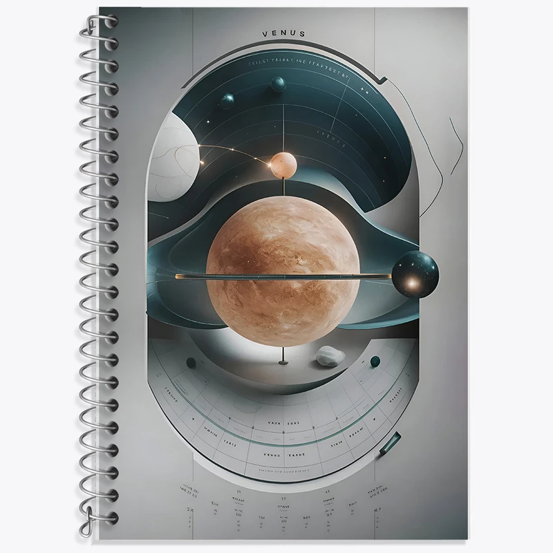 دفتر زبان دوخط 50 برگ خندالو طرح منظومه شمسی کد F10651